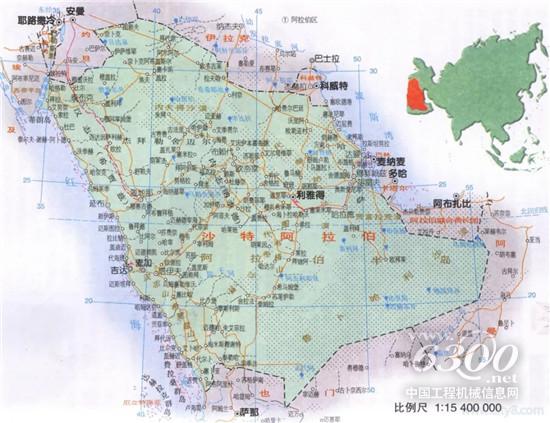 沙特阿拉伯地形圖
