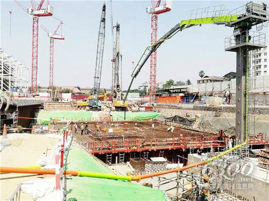 中聯重科混凝土設備深度參與緬甸地標BYMA項目建設