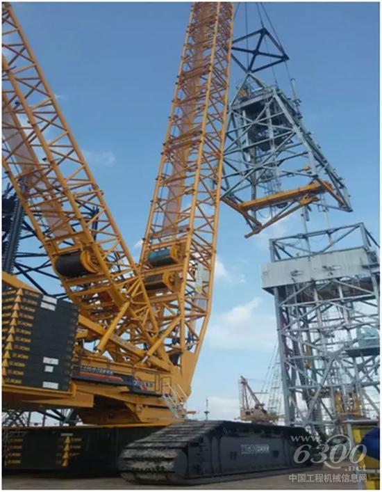 國內出口最大噸位的履帶式起重機徐工XGC16000履帶起重機助力印尼海洋項目建設