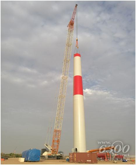 QUY500履帶起重機正在風電項目現場施工